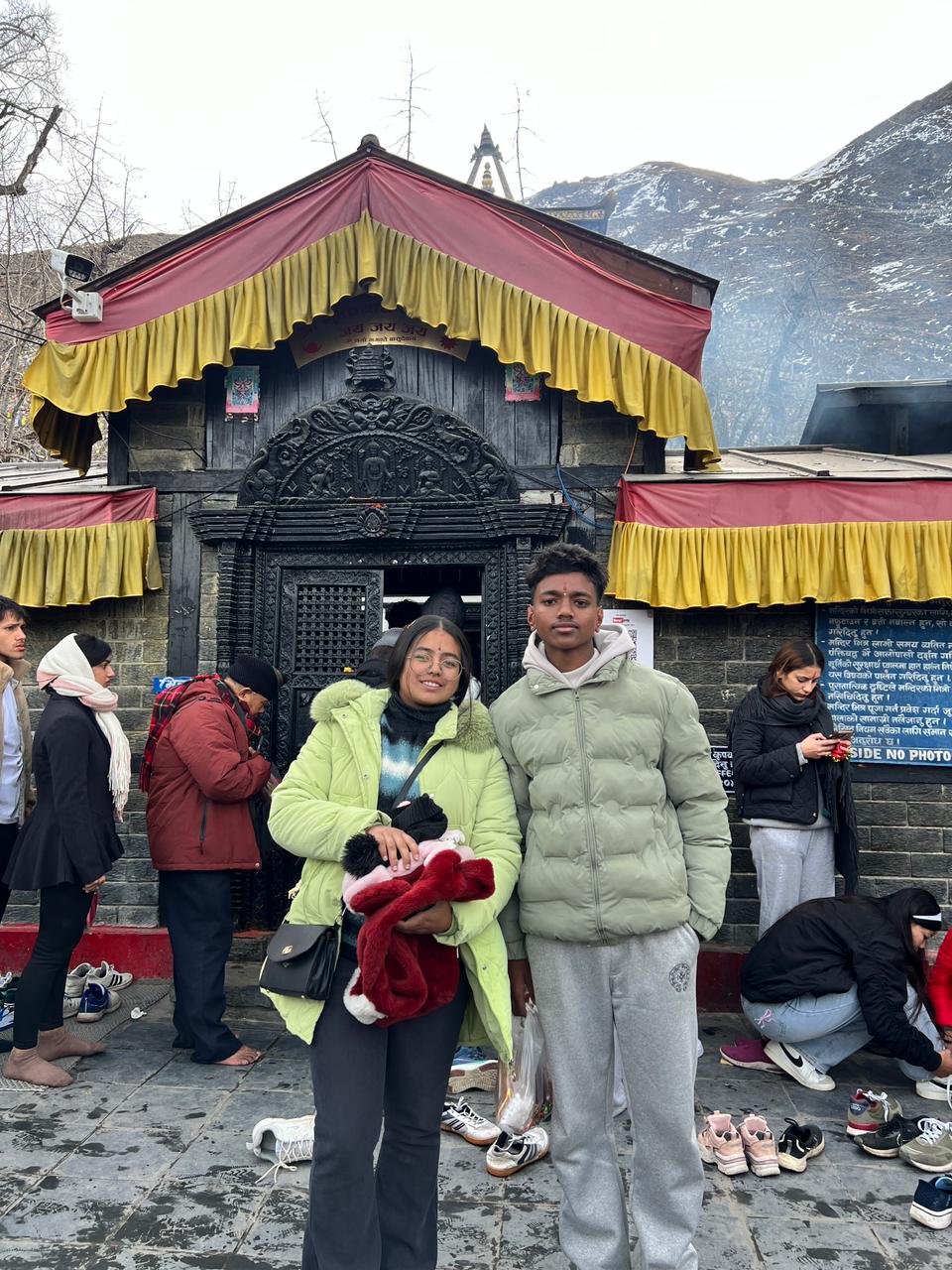 temple visit winter jackets